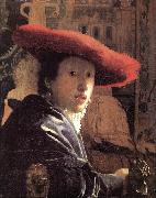Jan Vermeer Girl with Red Hat painting